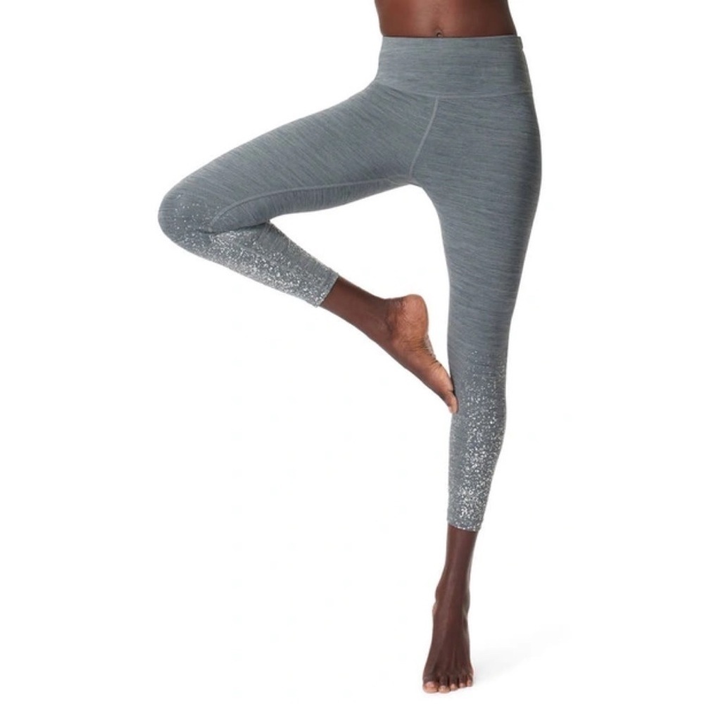 Sweaty Betty All Day Foil 7/8 Leggings In Blue Terrazzo Placement